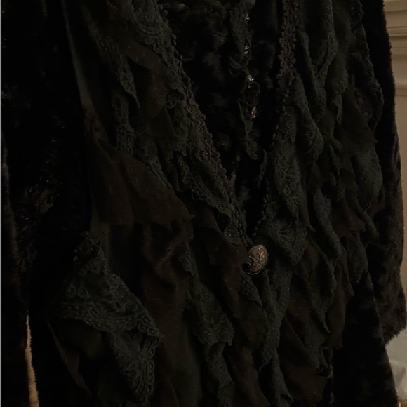 WimsyGoth Ruffled mystical forest fairy ladies top. - Picture 4 of 14